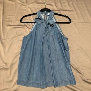 Denim Halter-top w/ Adorable Bow